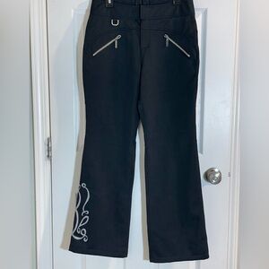 Athleta Black Boot Cut Pants with White Accents